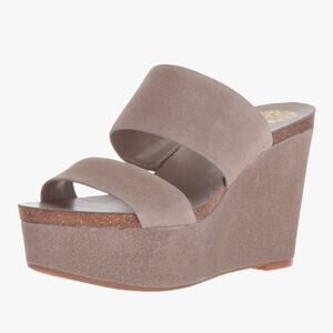 Vince Camuto Varenia Wedge Sandals Silver Grey Women’s Size 11 NWOT